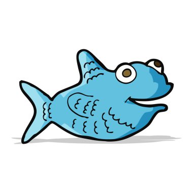 karikatür mutlu balık