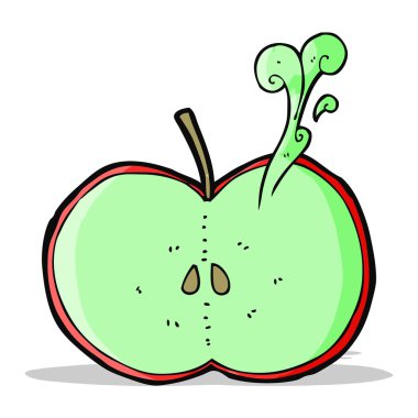 karikatür dilimlenmiş elma
