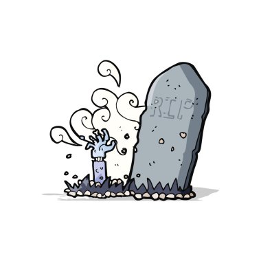 Zombi çizgi filmi mezarından kalkıyor.