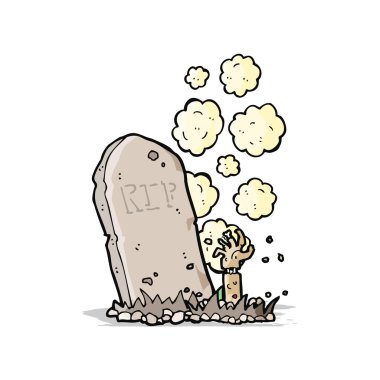 Zombi çizgi filmi mezarından kalkıyor.