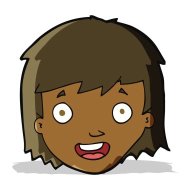 çizgi film mutlu kadın yüzü