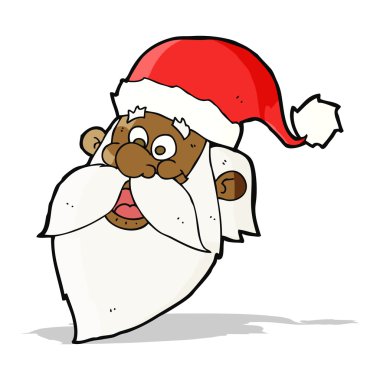 Çizgi film neşeli Noel Baba yüzü