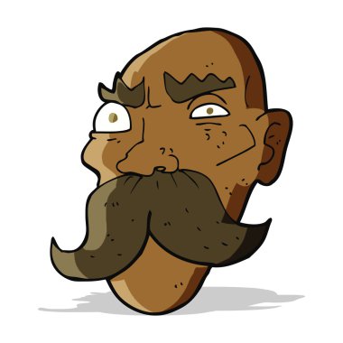 Çizgi film kızgın yaşlı adam.