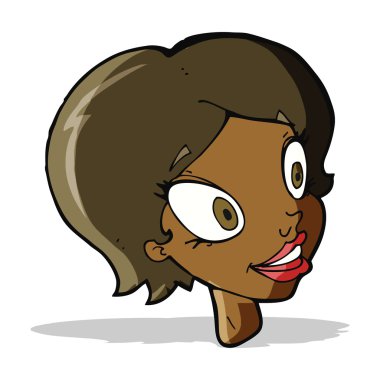 Çizgi film güzel kadın yüzü