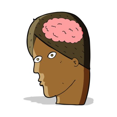 Beyin sembollü çizgi film başı