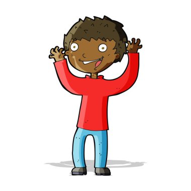 çizgi film heyecanlı çocuk