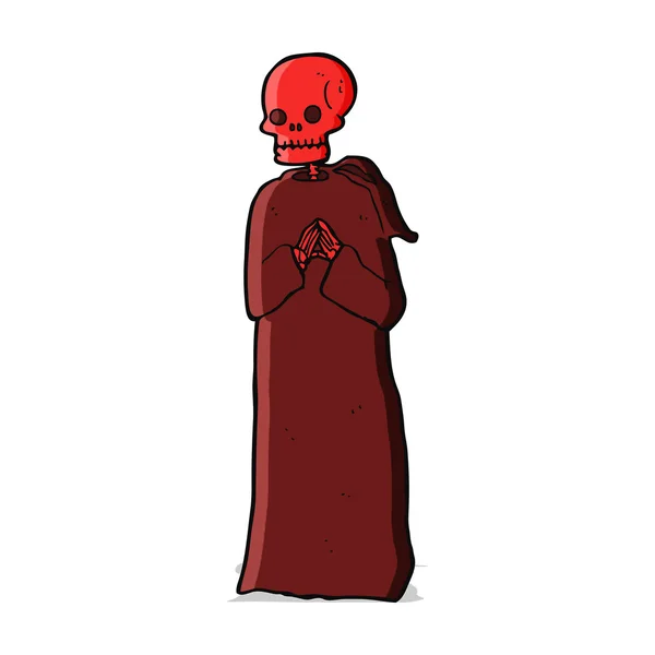 Gruseliges Skelett in Robe — Stockvektor