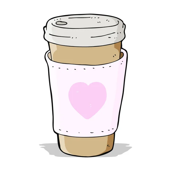 Cartoon Ich liebe Kaffeetasse — Stockvektor