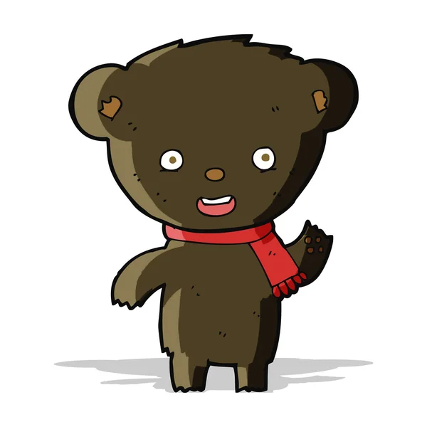 Tecknad söt svart björn — Stock vektor
