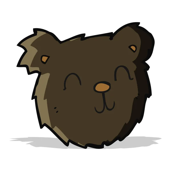 만화 행복 한 블랙 곰 얼굴 — 스톡 벡터