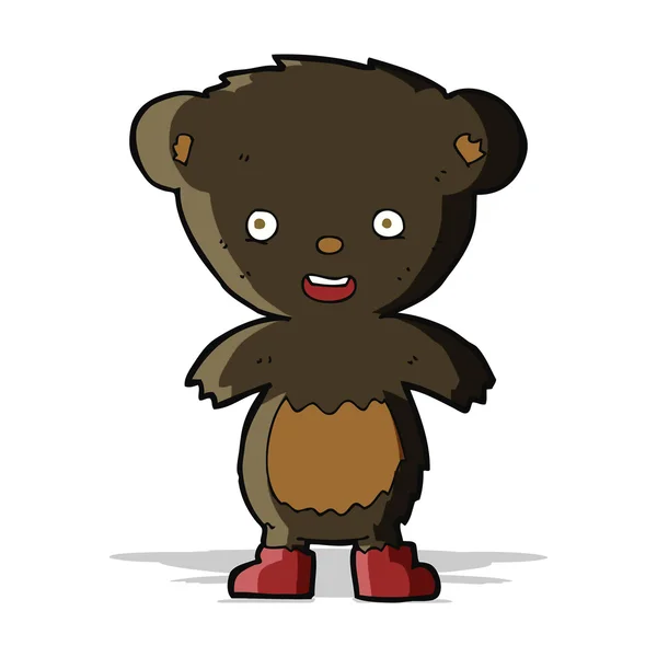 Desenho animado urso preto filhote —  Vetores de Stock
