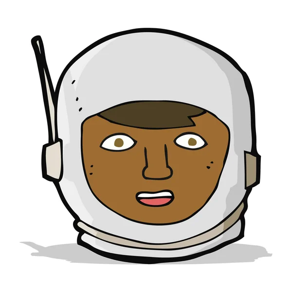 Testa di astronauta cartone animato — Vettoriale Stock