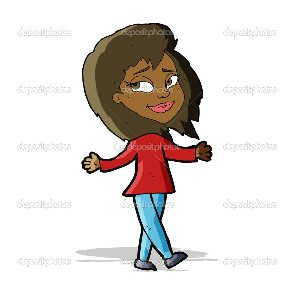 Mujer libre de estrés de dibujos animados vector, gráfico vectorial ©  lineartestpilot imagen #50040433