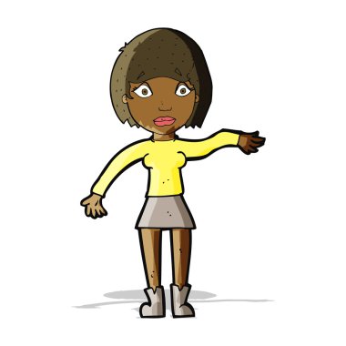 karikatür şaşırmış kadın