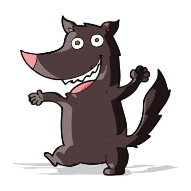 karikatür mutlu kurt