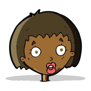 Çizgi film kadın yüzüne şaşırdı