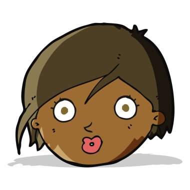 Çizgi film kadın yüzüne şaşırdı