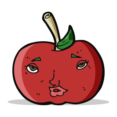 yüzlü çizgi film elması