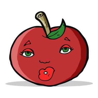 yüzlü çizgi film elması