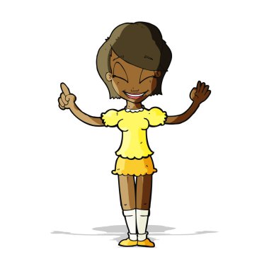 Çizgi film fikri olan güzel bir kız.