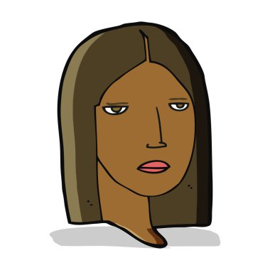 çizgi film, ciddi kadın.