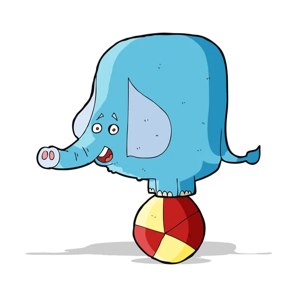 Elefante de circo de dibujos animados — Vector de stock