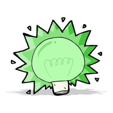 çizgi film yanıp sönen yeşil ampul