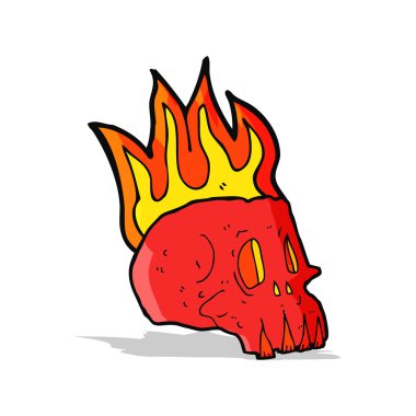 flaming çizgi film kafatası