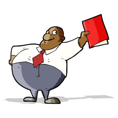 karikatür mutlu patron ile dosya