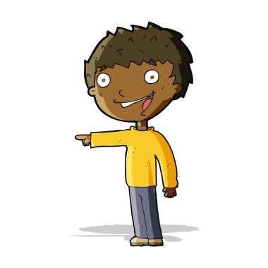 çizgi film mutlu çocuk gülüyor.