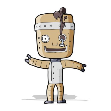 Çizgi film komik yaşlı robot