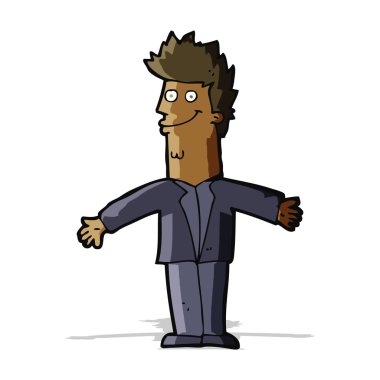 çizgi film mutlu adam açık kollu