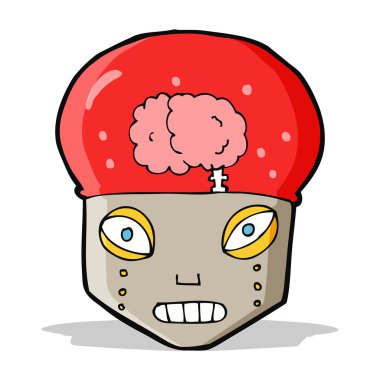 Çizgi film hayaleti robot kafası