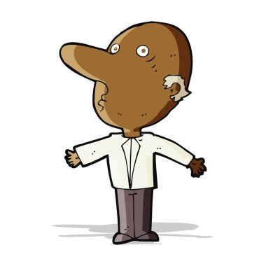 çizgi film kafası karışmış orta yaşlı adam