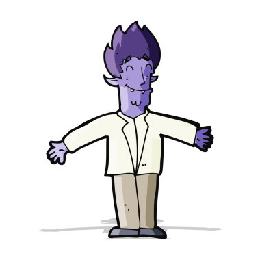 karikatür mutlu vampir