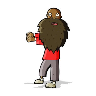 Çizgi film sakallı yaşlı adam