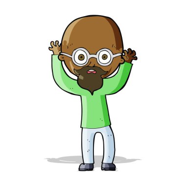 Çizgi film stresli kel adam