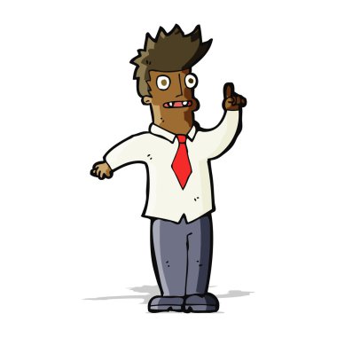 Fikri olan çizgi film adamı.