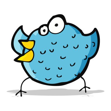 karikatür mutlu kuş