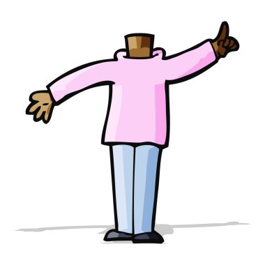 Cartoon vücut yükseltilmiş el ile (mix ve maç karikatür veya ow Ekle