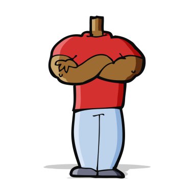 Cartoon vücut katlanmış silah ile (mix ve maç karikatür veya ow Ekle