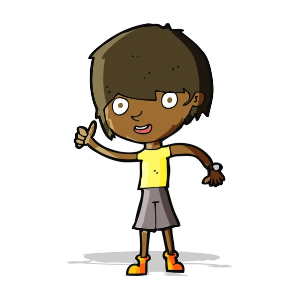 Καρτούν αγόρι με θετική στάση — Διανυσματικό Αρχείο