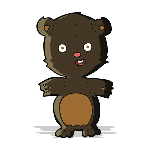 Lindo oso negro de dibujos animados — Vector de stock