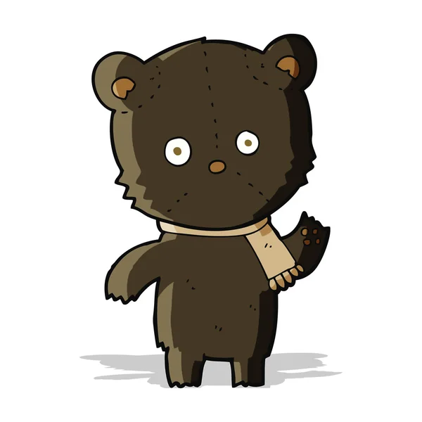 Мультяшний махаючий чорний ведмідь — стоковий вектор