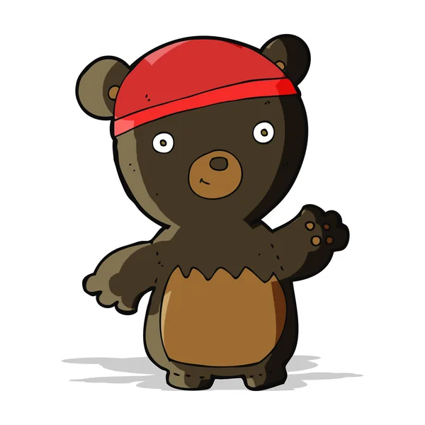 Kreskówka czarny niedźwiedź noszenie kapelusz — Wektor stockowy
