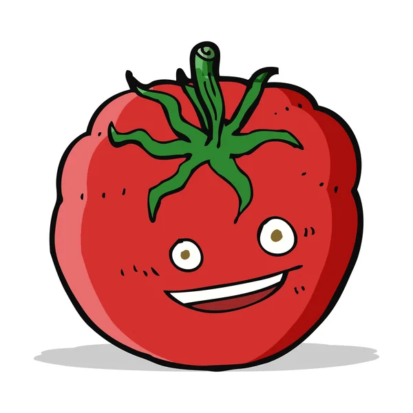 Desenho animado tomate feliz — Vetor de Stock