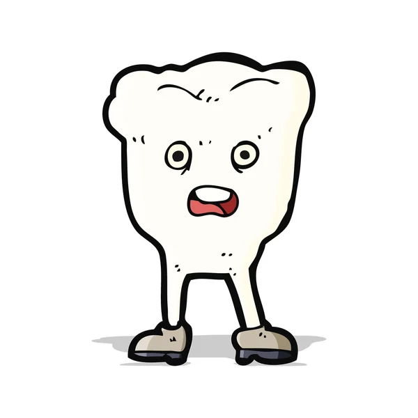 Cartoon tooth looking afraid — Stock Vector