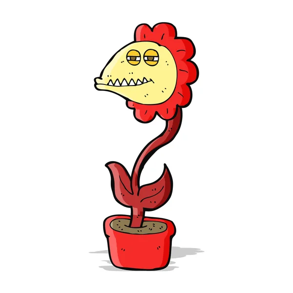 Tecknade monster blomma — Stock vektor