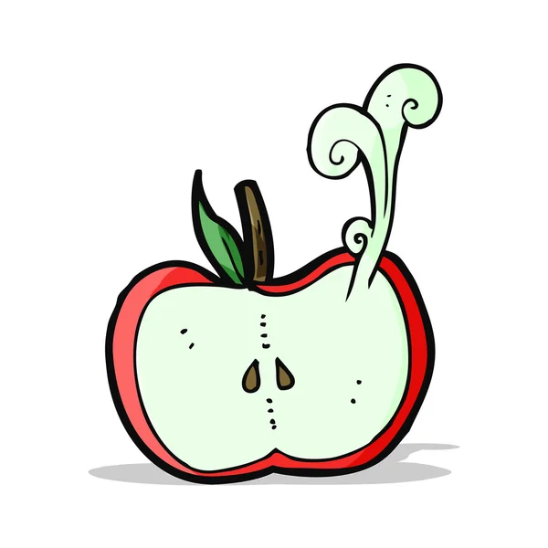 Setengah apel juicy kartun - Stok Vektor