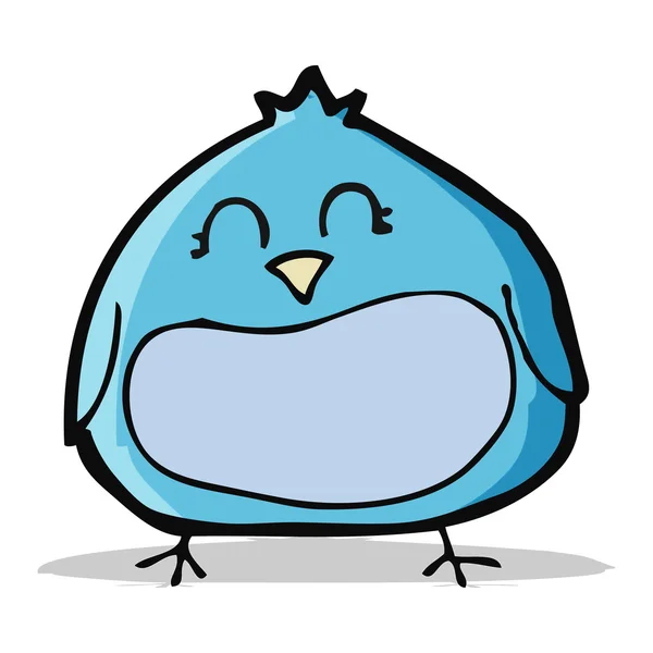 Pássaro gordo desenhos animados — Vetor de Stock